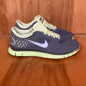 Womens 6.5 Nike Free 4.0 V2 Charcoal Electric Court Green Grey SEF0883
